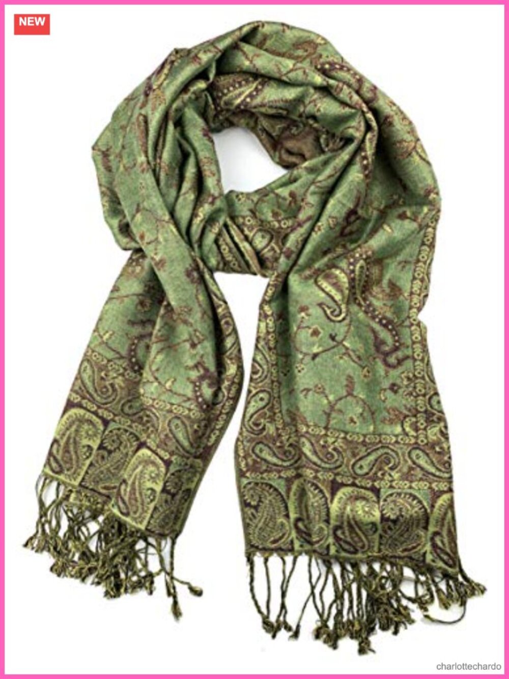 Viscose Acrylic Pashmina Shawl Wrap Fringe Tapestry Paisley